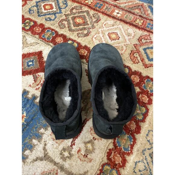 Authentic UGG Classic Ultra Mini BLACK Women's 8 Boots Winter - Picture 5 of 14